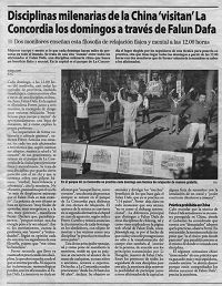 '西班牙瓦德拉哈勒最大的報紙《Nueva Alcarria》對法輪功煉功點的報導'