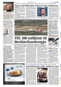 Fréttablaðið報紙報導冰島外交部長斯卡費丁松代表政府對法輪功道歉