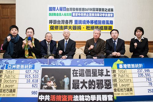 台灣國際器官移植關懷協會於十二月十日（國際人權日）舉行新聞發布會，要求中共停止活摘法輪功學員器官，並且呼籲台灣各界重視境外移植器官風險。
