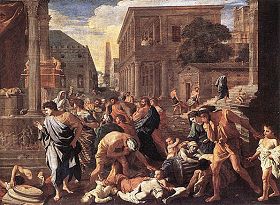 （圖3）油畫《阿什杜德的瘟疫》刻畫了當時第四次大瘟疫可怕的情景。