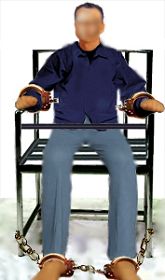 酷刑模擬示意圖：鐵椅子