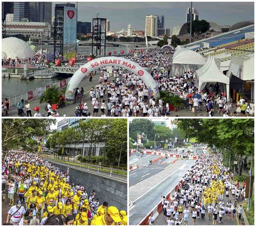 圖1：新加坡舉辦「金禧大競走」，新加坡法輪功學員與二萬五千名民眾共襄盛舉。