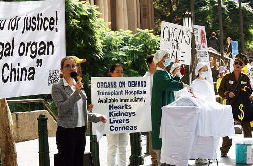 圖6：國際組織「醫生反對強摘器官」（DAFOH）澳洲分部代表索尼婭（Sonya Bryskine）女士