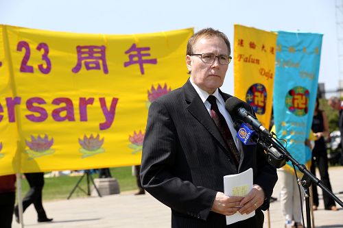 加拿大國會議員Stephen Woodworth在法輪大法弘傳世界二十三週年慶典上發言