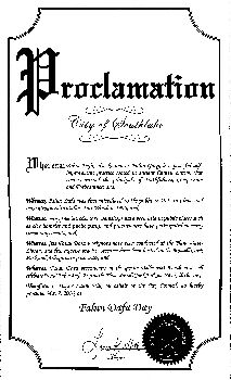 圖6：南湖市市長宣布法輪大法日的褒獎令