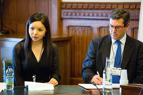 圖4：加拿大小姐林耶凡（Anastasia Lin）在中共強摘法輪功學員等良心犯器官聽證會上發言