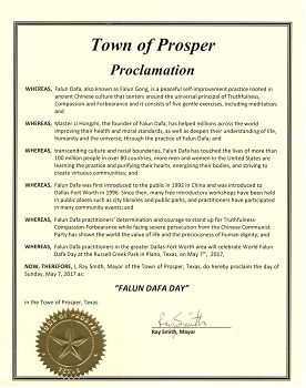 圖10：美國德州珀若斯坡市宣布「法輪大法日」