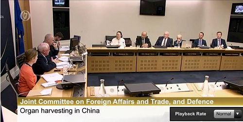 '圖1：愛爾蘭議會外交事務和貿易以及防禦委員會舉行制止中共活摘器官發布會'