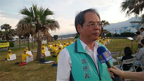 '圖7：行政院東部服務處副執行長郭應義呼籲全球站出來反對「港版的國安法」。'