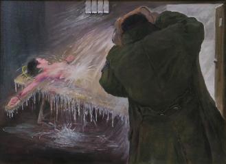 中共酷刑示意圖：潑冰水