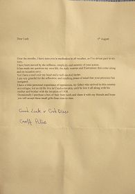 倫敦卡車司機傑夫•彼得斯給法輪功學員的信
