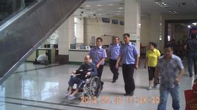 迫害致癱的林澤華七月十二日在醫院體檢