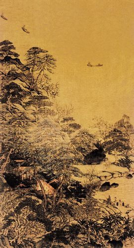 李思訓所繪的《江帆樓閣圖》