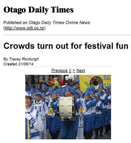 圖4：「奧塔哥日報」刊登天國樂團的照片
