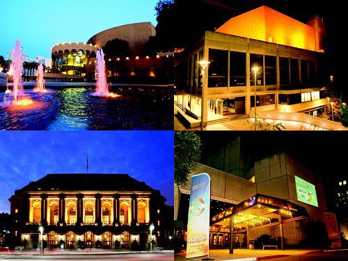 圖1：神韻分別在聖荷西表演藝術中心（左上）、伯克利澤拉巴赫劇院（右上）、舊金山歌劇院（左下）和沙加緬度社區中心劇院（右下）上演。
