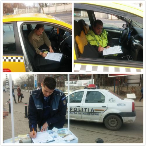 執勤中得警察和等待客戶的出租車司機也都簽名支持法輪功