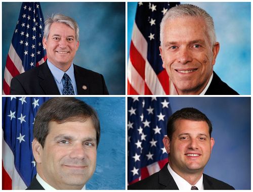 圖：四位美國國會議員聯名致信習近平，呼籲釋放被迫害的法輪功學員。圖上排從左至右：丹尼斯﹒羅斯（Dennis Ross），比爾﹒約翰遜（Bill Johnson）；下排從左至右：古斯﹒比利拉其斯（Gus Bilirakis）和大衛﹒瓦拉多（David Valadao）。