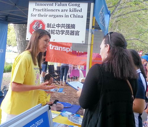 法輪功學員在西澳多元文化節上向人們講述發生在中國的迫害真相