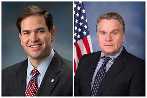 '圖5：美國國會及行政當局中國委員會（CECC）主席──國會參議員馬可﹒盧比奧（Marco Rubio，左）和眾議員克里斯﹒史密斯（Chris Smith，右）致信聲援法輪功學員。'
