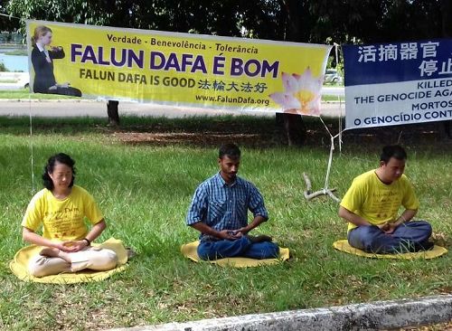 '法輪功學員在巴西中使館前紀念四二五和平上訪'