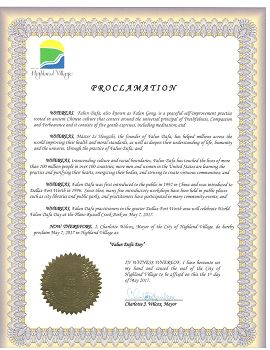 圖7：美國德州海蘭村市宣布「法輪大法日」