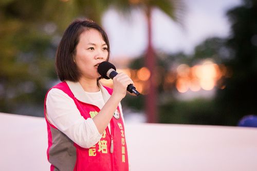 圖9：台北市議員簡舒培表示中共迫害法輪功學員，是任何一個世界公民都無法接受的。