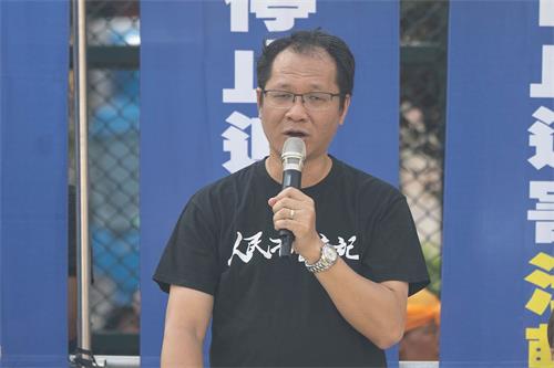 '圖6：香港支聯會副主席蔡耀昌呼籲以和平理性的方式抵制暴政。'