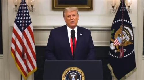 '美國總統川普週三（2020年12月2日）下午4點在白宮發表視頻聲明。他強調：「這可能是我做過的最重要的演講。」'