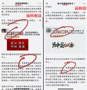 圖8：海外各國的華人社交平台上，搜索到版本統一的中共造謠文章，地名不同，其它雷同（截圖5）
