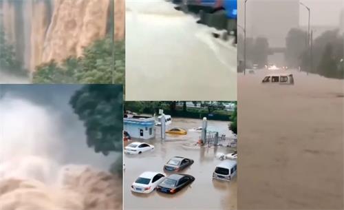 圖：長江流域災情不斷，圖為流域受災情況。（視頻截圖）