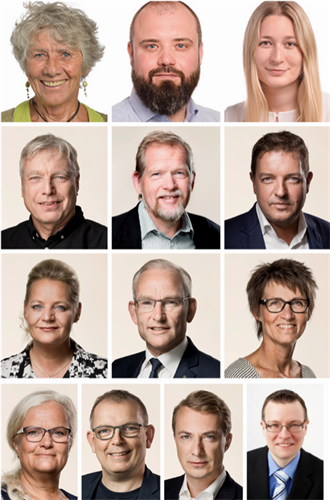 圖1：聯署《聯合聲明》的十三位丹麥政要。從左至右，從上至下：