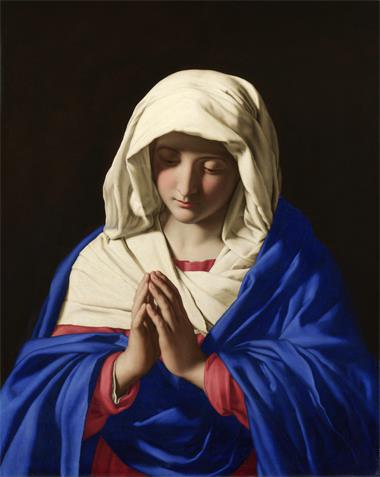 圖例：意大利畫家薩索費拉托（Giovanni Battista Salvi da Sassoferrato）所繪的聖瑪利亞，約作於1654年。畫中聖瑪利亞服裝的群青色是由青金石研磨並提純製成。