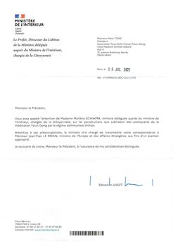 '圖2：法國內政部的信件。'