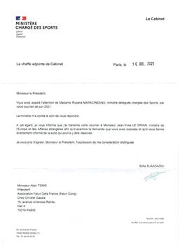 '圖4：法國體育部的信件。'