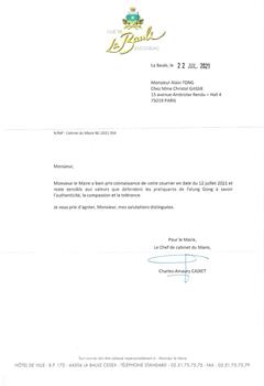 '圖7：法國鮑爾市市長辦公室的信件。'