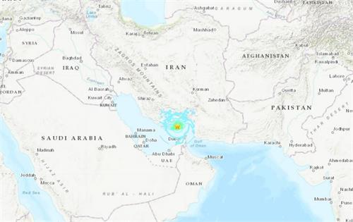 '圖1：美國地質調查所指出，七月二日伊朗霍爾木茲甘省港市暨省會阿巴斯以西發生規模6.0級地震。（美國地質調查所網頁usgs.gov）'