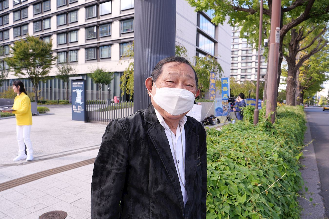 '圖7:山田先生表示「這(迫害)在全世界都是不被允許的。」'