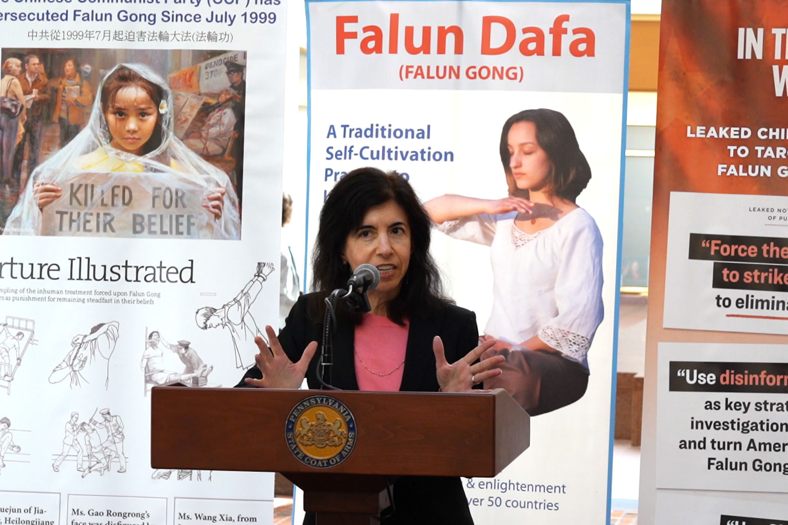 圖4:反活摘器官醫生組織(DAFOH)代表傑西卡﹒魯索醫生在新聞發布會上發言。