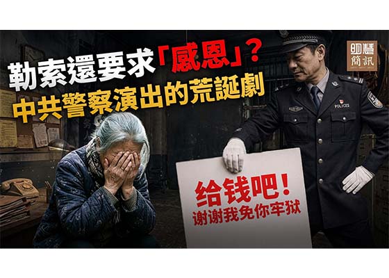 視頻：勒索還要求「感恩」？中共警察演出的荒誕劇
